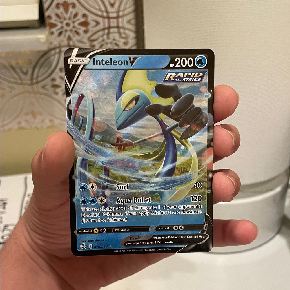 Pokemon Inteleon V Trading Card - Blue and Yellow